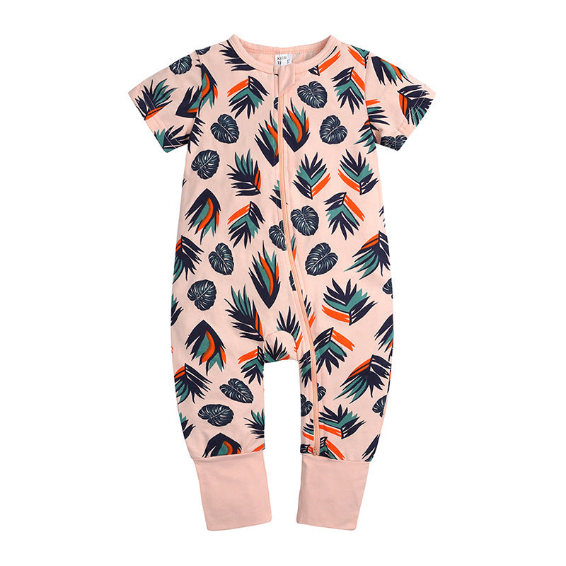 Leafs Pink Romper