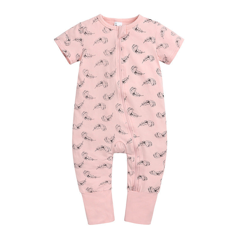 Pink Feather Romper