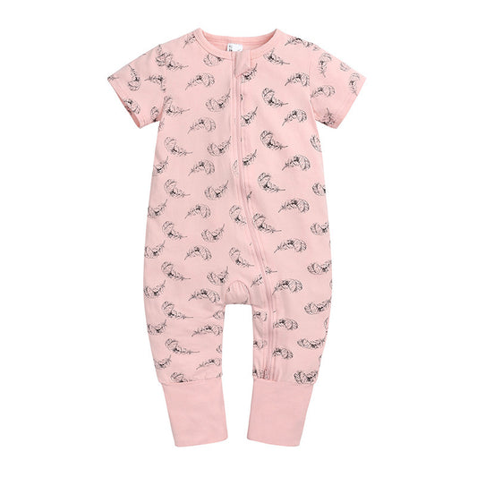 Pink Feather Romper