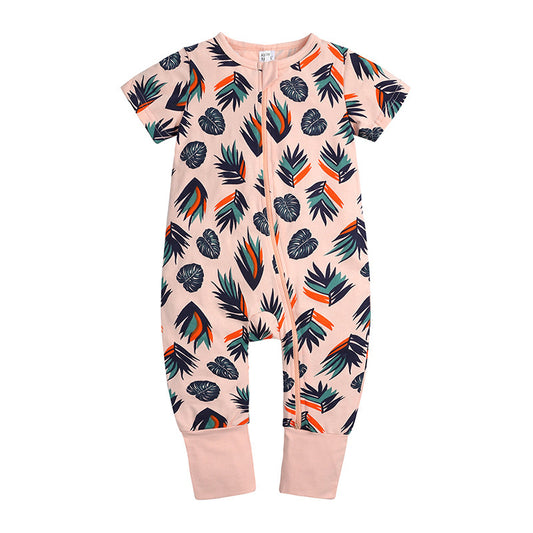 Leafs Pink Romper